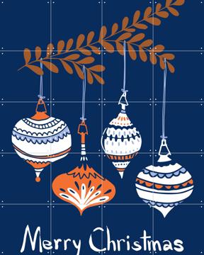 'Cheerful Little Christmas Baubles - Blue' von Annick