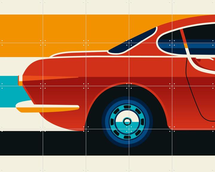 Red Vintage Sports Car Back