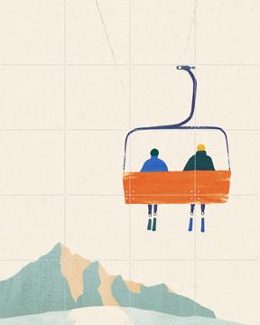 'Ski Day 1 - Chairlift' von Henry Rivers