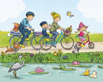 'Fien & Teun on a cheerful bike ride' by Fien & Teun & Van Hoorne Studios