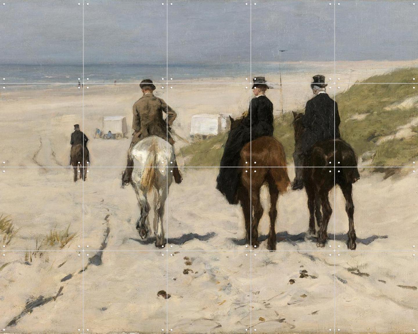 Morgenrit langs het strand Door Anton Mauve | Wanddecoratie