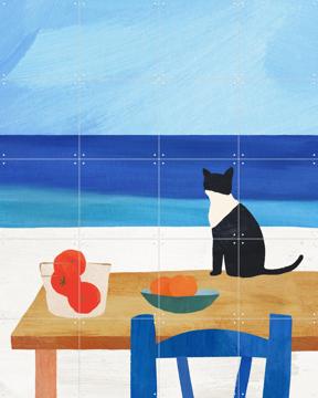 'Cat at Lunch' von Henry Rivers