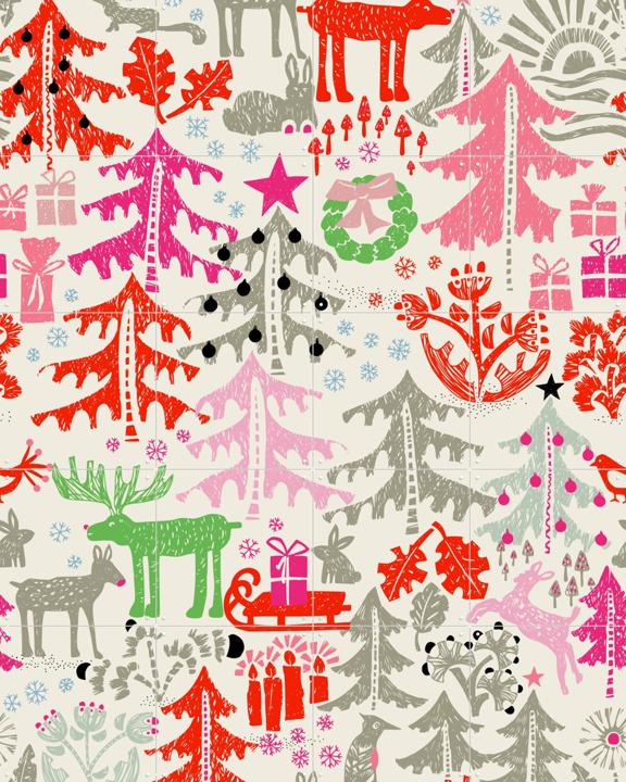 X-Mas Winter Forest Pattern