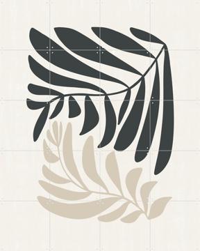 'Modern Fern in Beige and Black' by Bohomadic Studio