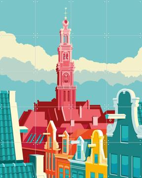 'Amsterdam - Westerkerk' by Remko Heemskerk & Art in Maps