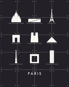 'Paris Architecture black' van Kunst in Kaart