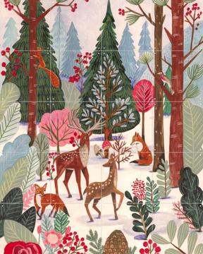'Animals in winter forest' van Caroline Bonne Müller