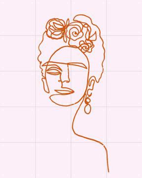 'Frida Kahlo Pink' van Julia Hariri