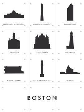 'Boston Architecture Collage Box' by Art in Maps