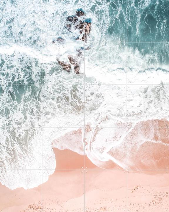 Aerial Ocean Crashing Waves