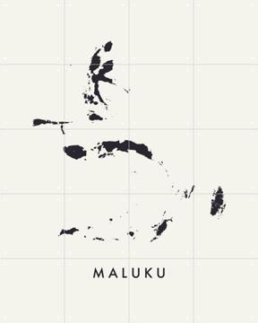 'Maluku Province Map white' van Kunst in Kaart