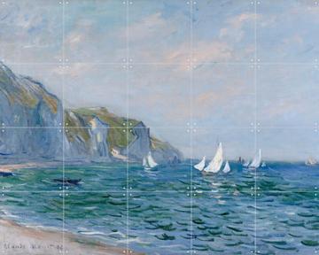 'Cliffs and Sailboats at Pourville' von Claude Monet & Bridgeman Images
