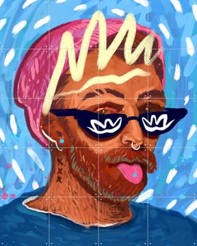 'Hipster Van Gogh' par Pop-art by Tadej & Van Gogh 21st Century