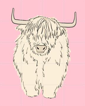 'Pink Highland Cow' van BAINAI