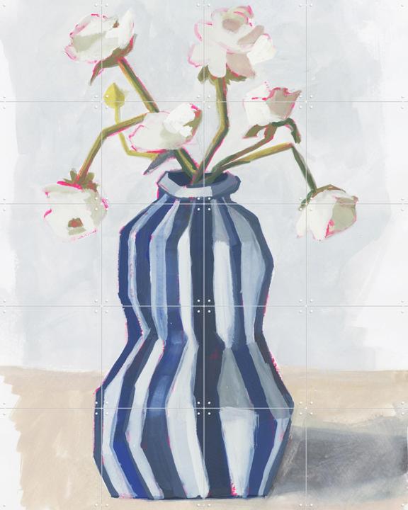 Flowers in a striped vase II
