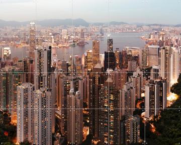 'HongKong Skyline' van Claire Droppert