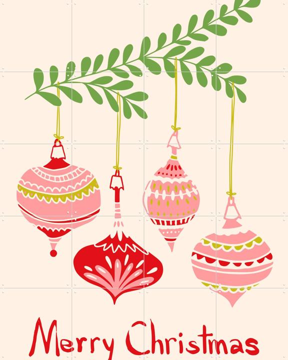 Cheerful little Christmas Baubles - Pink 