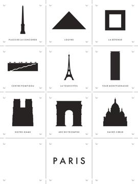 'Paris Architecture Collage Box' by Art in Maps