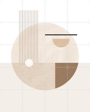 'Neutral Semicircles Poster No.2' van Elena Ristova