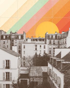 'Rainbow Sky above Paris' van Florent Bodart