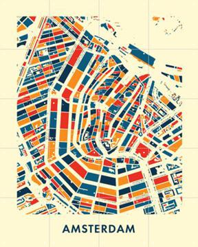 IXXI - Amsterdam Mosaic City Map by Art in Maps & Art in Maps