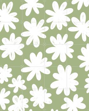 'Marguerites on Green' van BAINAI