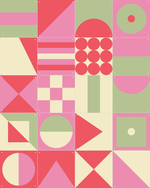 Pink Geometric Collage Box