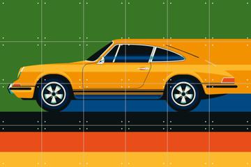IXXI - Orange Vintage Sports Car Side by Bo Lundberg 