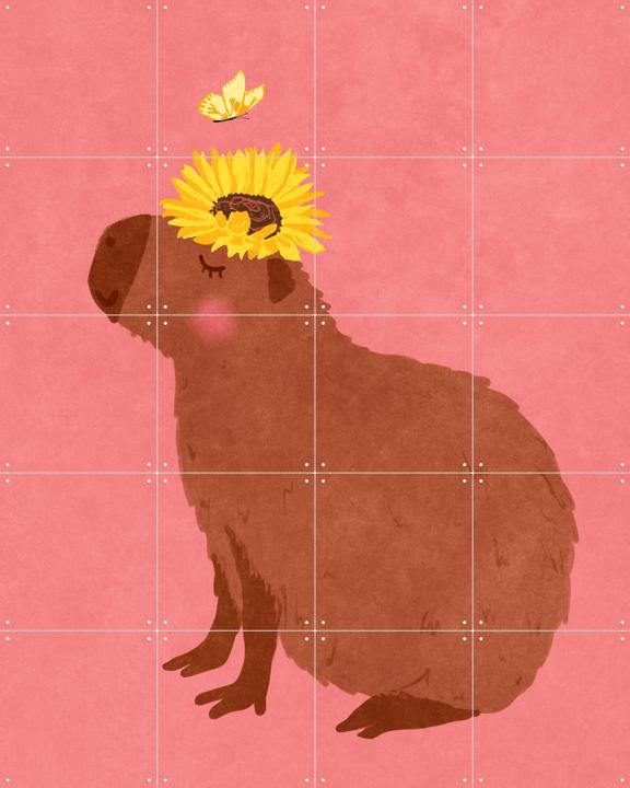 Capybara With Sunflower