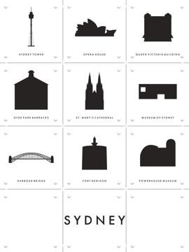 'Sydney Architecture Collage Box' by Art in Maps
