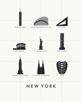 IXXI - New York Architecture white by Art in Maps & Art in Maps