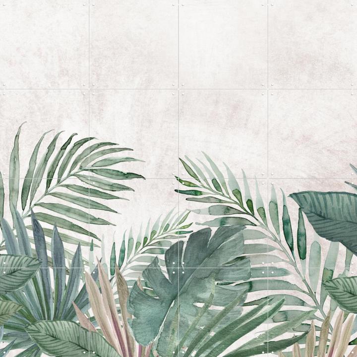 Tropical jungle watercolour palm leaves