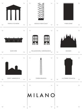 'Milano Architecture Collage Box' by Art in Maps