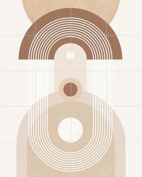 'Beige Mid Century Poster No.3' van Elena Ristova