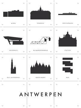 'Antwerpen Architecture Collage Box' by Art in Maps