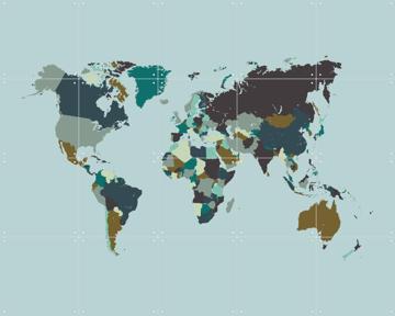 'World Map Mosaic Winter' by Art in Maps