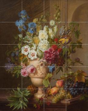 'Flowers in an Alabaster Vase and Fruit on a Marble Slab' by Gerard van Spaendonck & Het Noordbrabants Museum