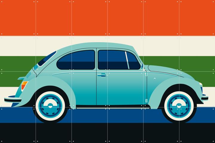 Mint Vintage Car with Stripes