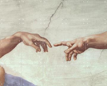 'Hands of God and Adam, detail from The Creation of Adam' von Michelangelo & Bridgeman Images