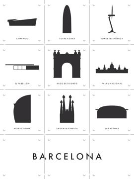 'Barcelona Architecture Collage Box' by Art in Maps