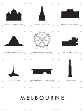 'Melbourne Architecture Collage Box' by Art in Maps
