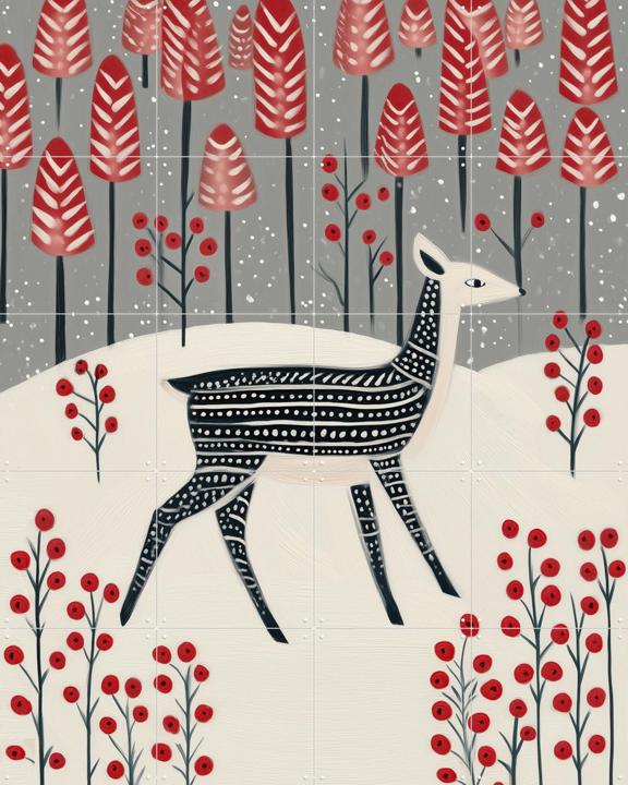 Fawn in a Winter Landscape