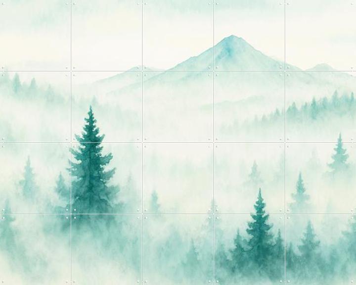 Mountain landscape in the mist
