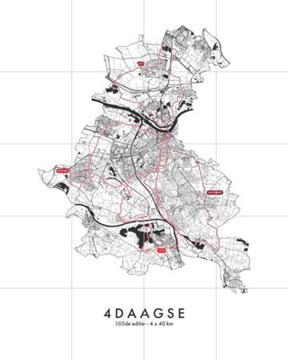 'Vierdaagse 160km - 2023' von Art in Maps