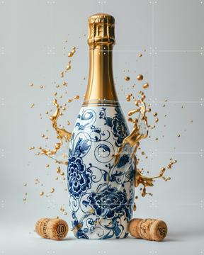 'Delft Blue Champagne Bottle' par OTTI