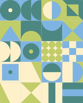 'Groene Geometrische Collagebox' van IXXI