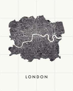'London City Map white' by Art in Maps
