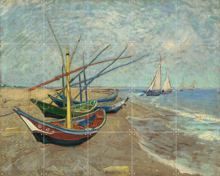 Fishing Boats on the Beach at Les Saintes Maries de la Mer (1888)