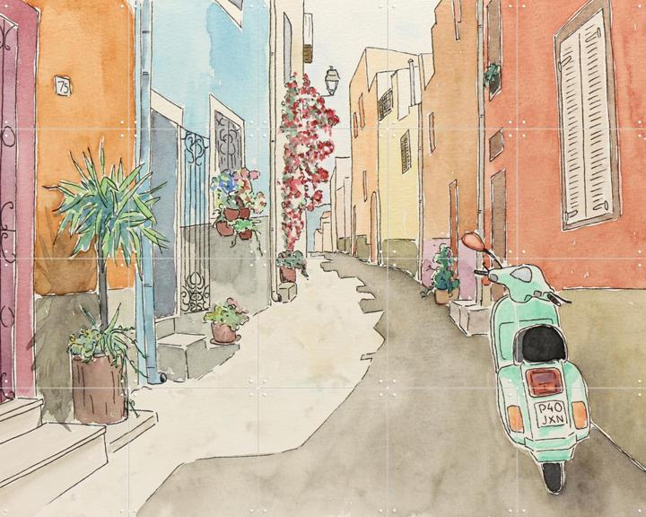 Scooter in Mediterranean Street 