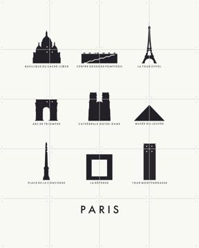 'Paris Architecture white' by Art in Maps